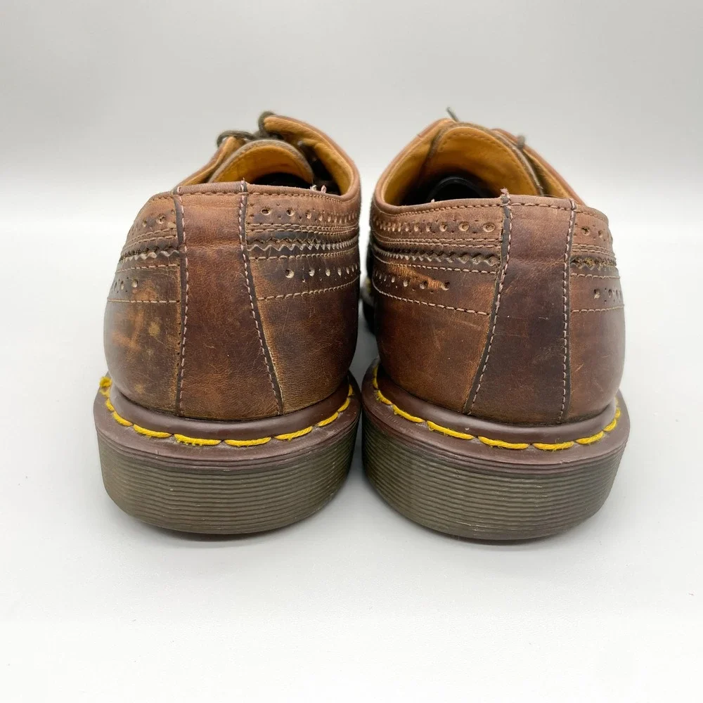 Vintage Dr Martens 3989 Oxford Mens 13 Brown Crazy Horse Leather Wingtip Brogue